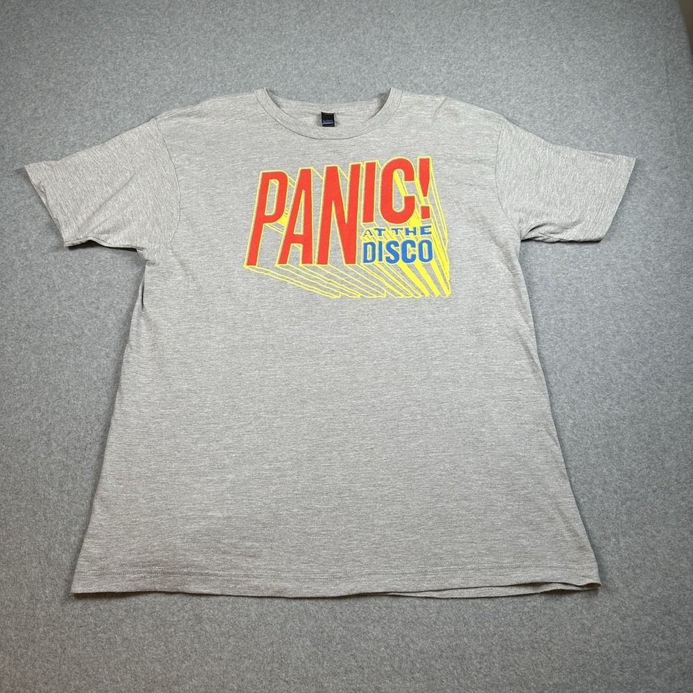 Panic At The Disco Tee Mens XL Tultex Graphic Band Shirt Gray Tour‎ 2016 Style